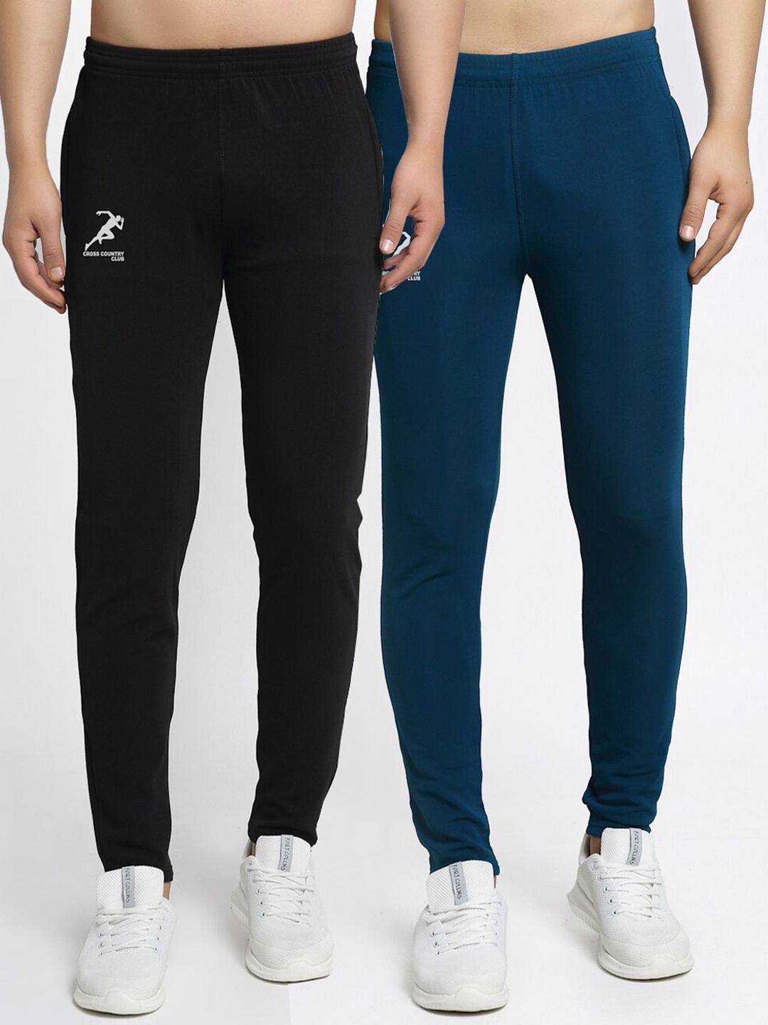 

GRACIT Men Pack Of 2 Solid Track Pants, Black