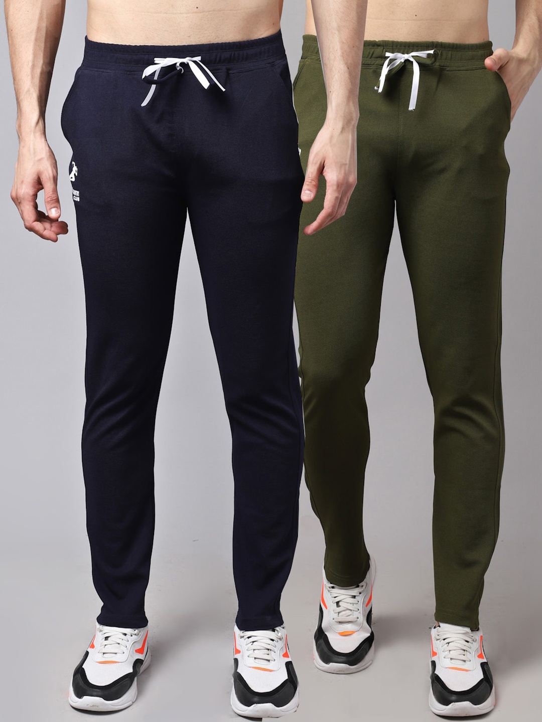 

GRACIT Men Pack Of 2 Solid Track Pants, Navy blue