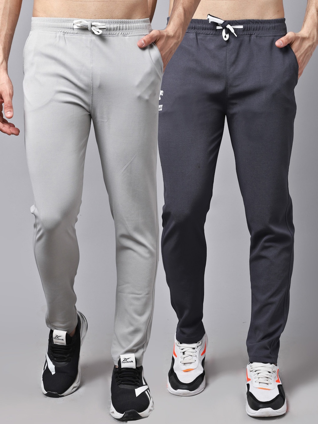 

GRACIT Men Pack Of 2 Solid Track Pants, Grey