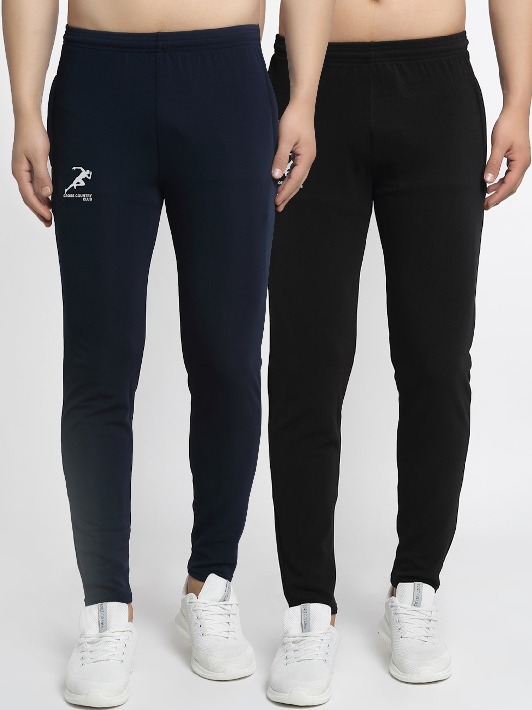 

GRACIT Men Pack Of 2 Solid Running Track Pants, Black