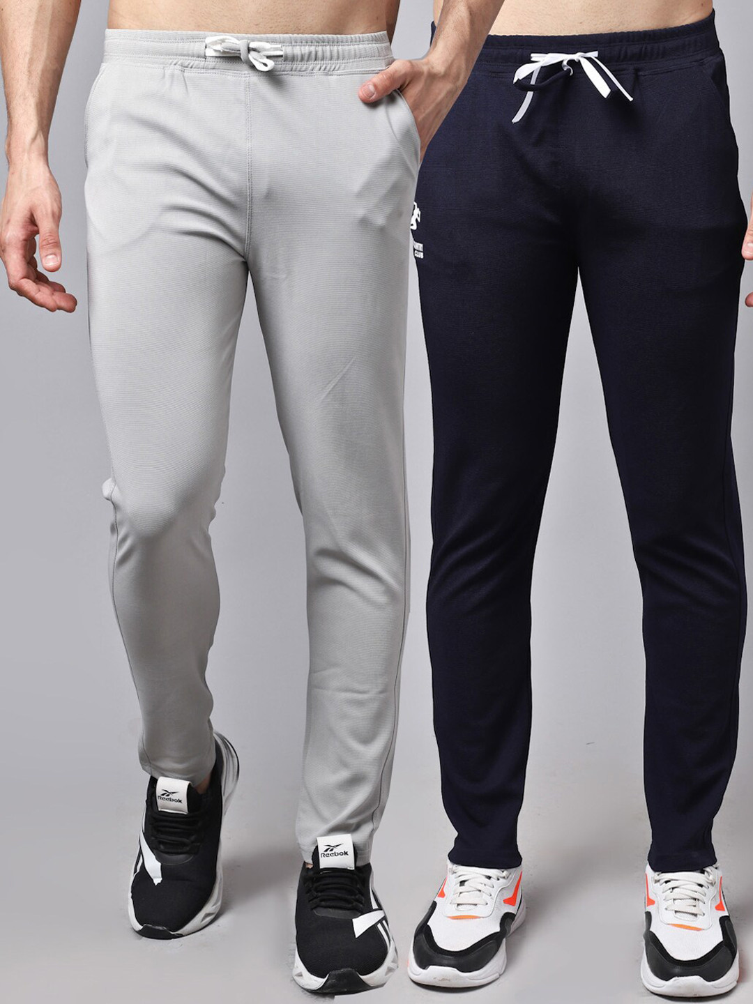 

GRACIT Men Pack Of 2 Solid Running Track Pants, Black