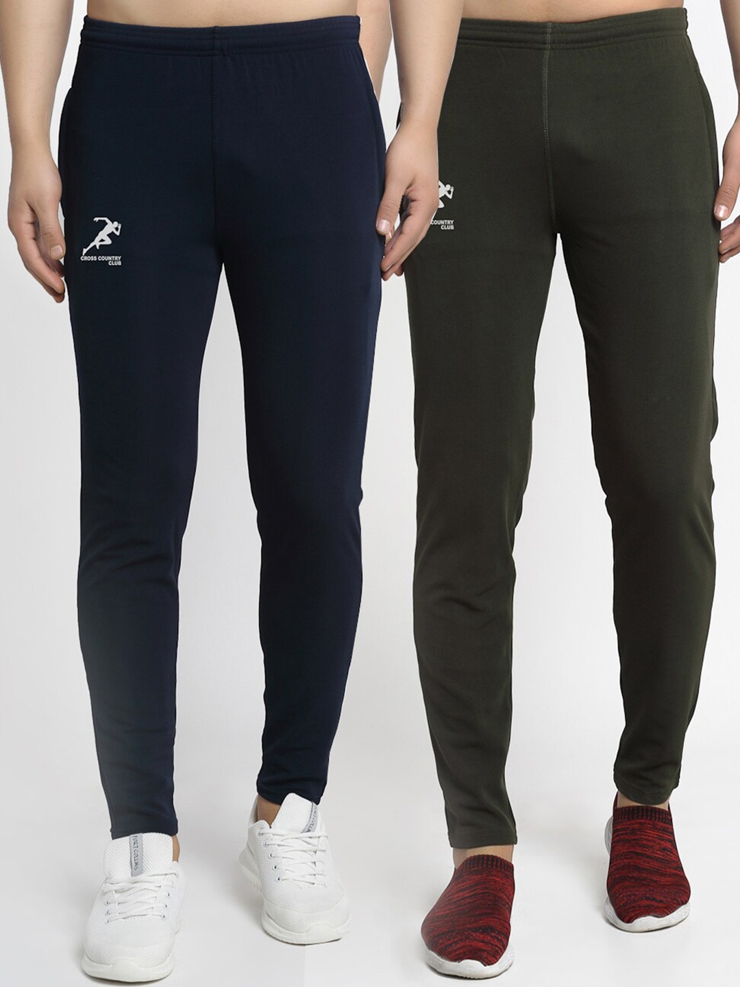 

GRACIT Men Pack Of 2 Solid Running Track Pants, Navy blue