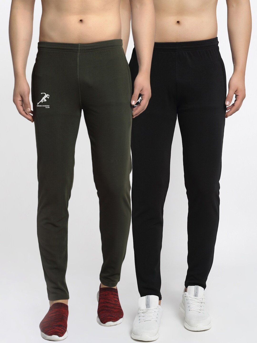 

GRACIT Men Pack Of 2 Running Track Pants, Black