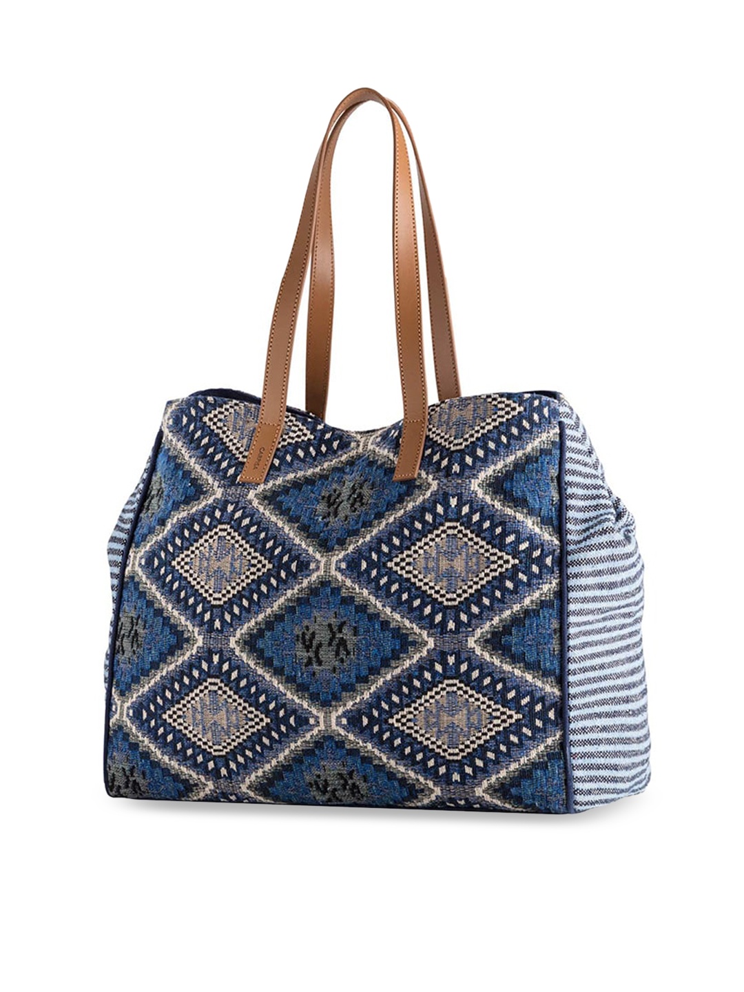 

CARPISA Women Blue Geometric Printed Shopper Shoulder Bag