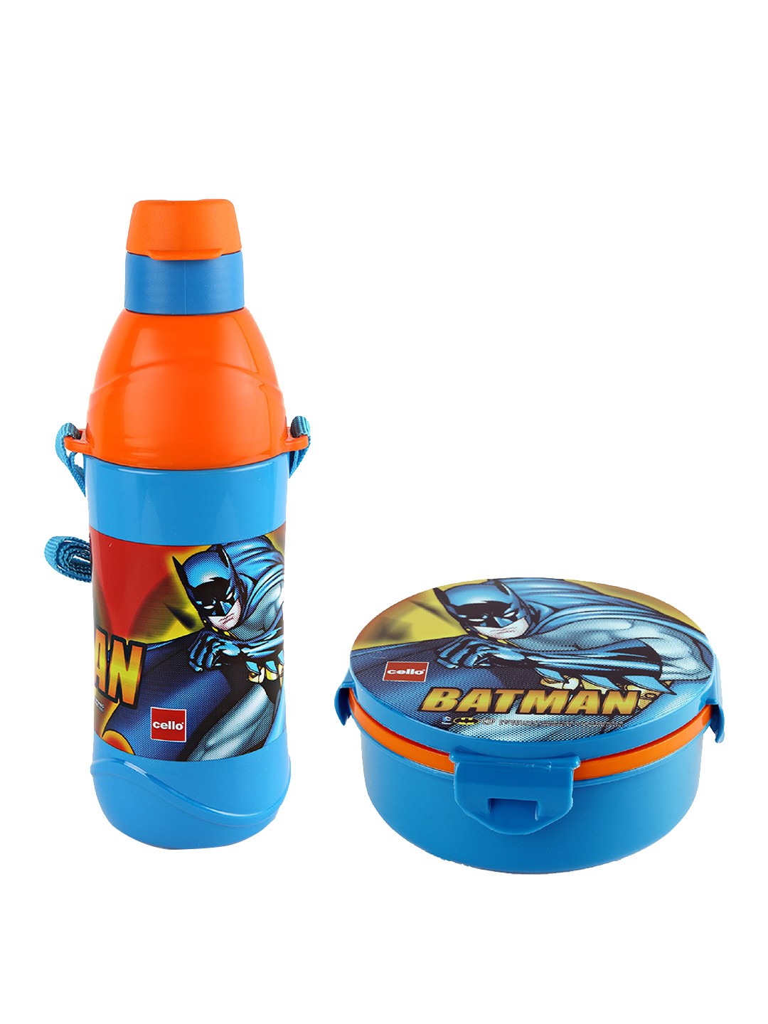 

Cello Tiffy Set of 2 Blue Batman Print Lunch Box and Puro Water Bottle Gift Set