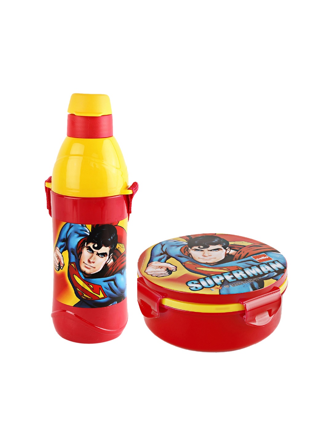 

Cello Red & Yellow Printed Superman Insulated Lunch Box & Water Bottle