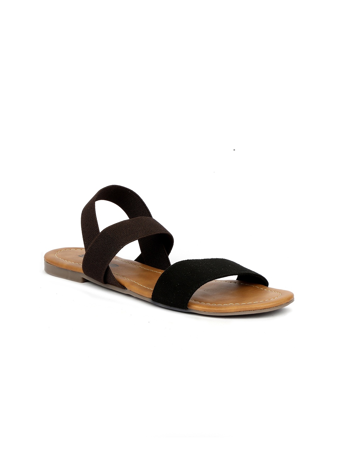 

SOLES Women Black Open Toe Flats