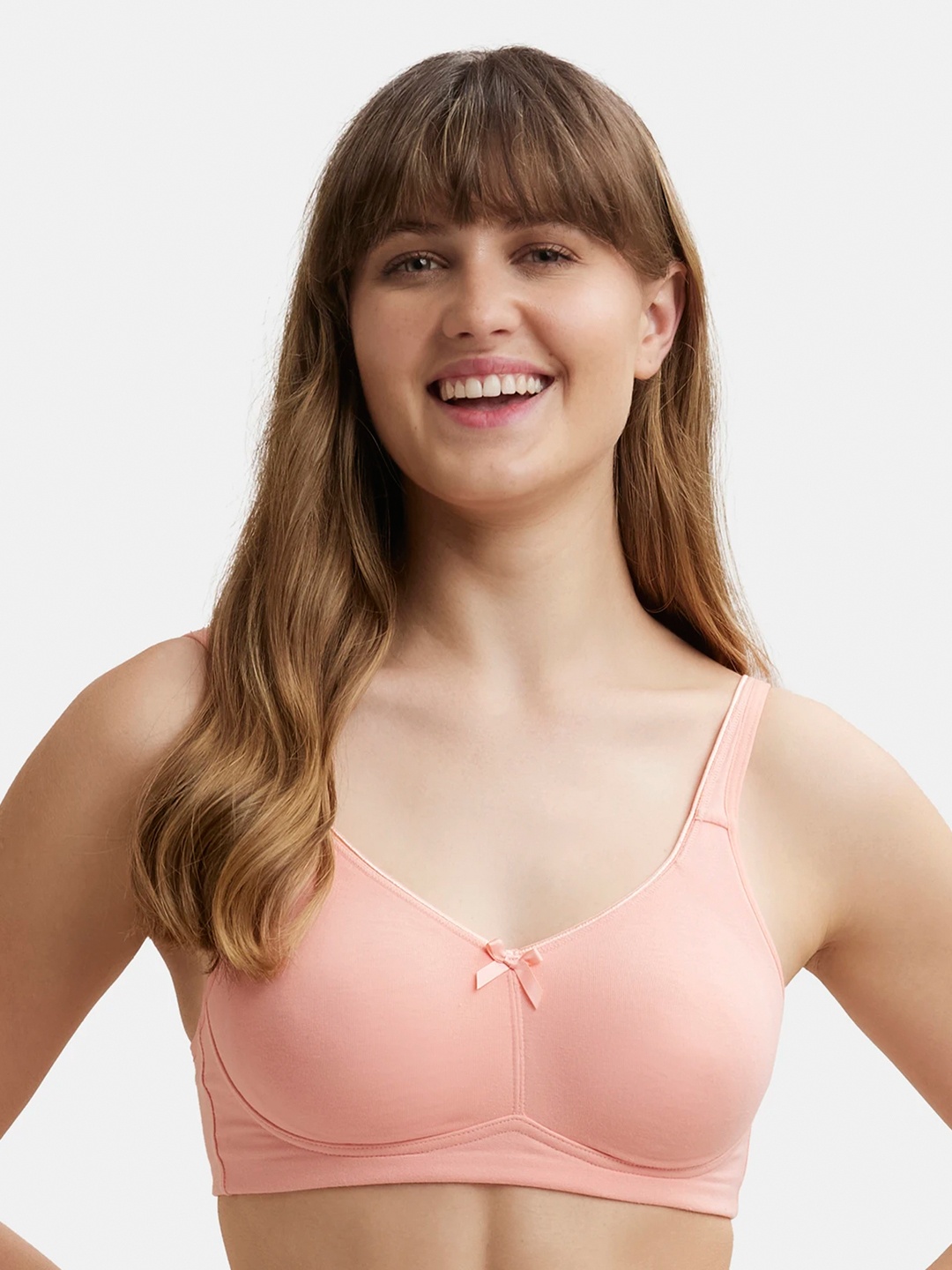 

Jockey Wirefree Non Padded Cotton Full Coverage Solid Moulded Everyday Bra-FE41, Pink