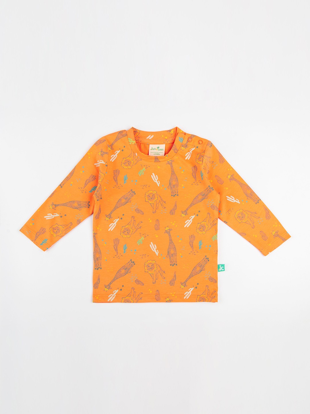

JusCubs Boys Orange Cotton Printed T-shirt