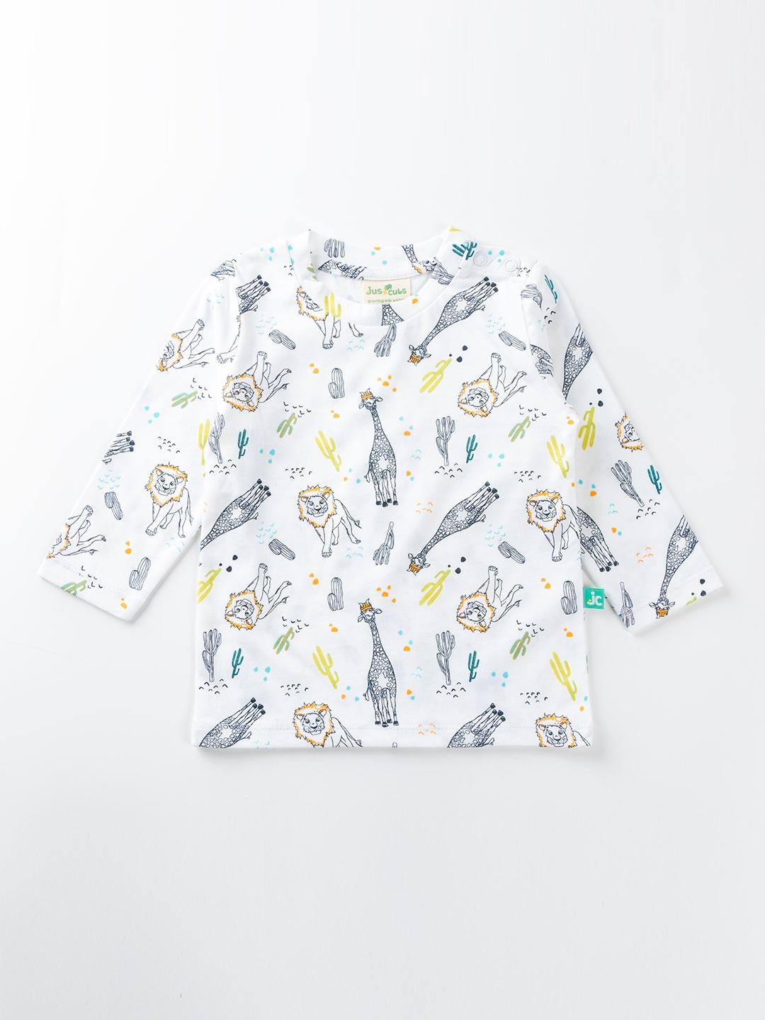 

JusCubs Boys White Printed T-shirt