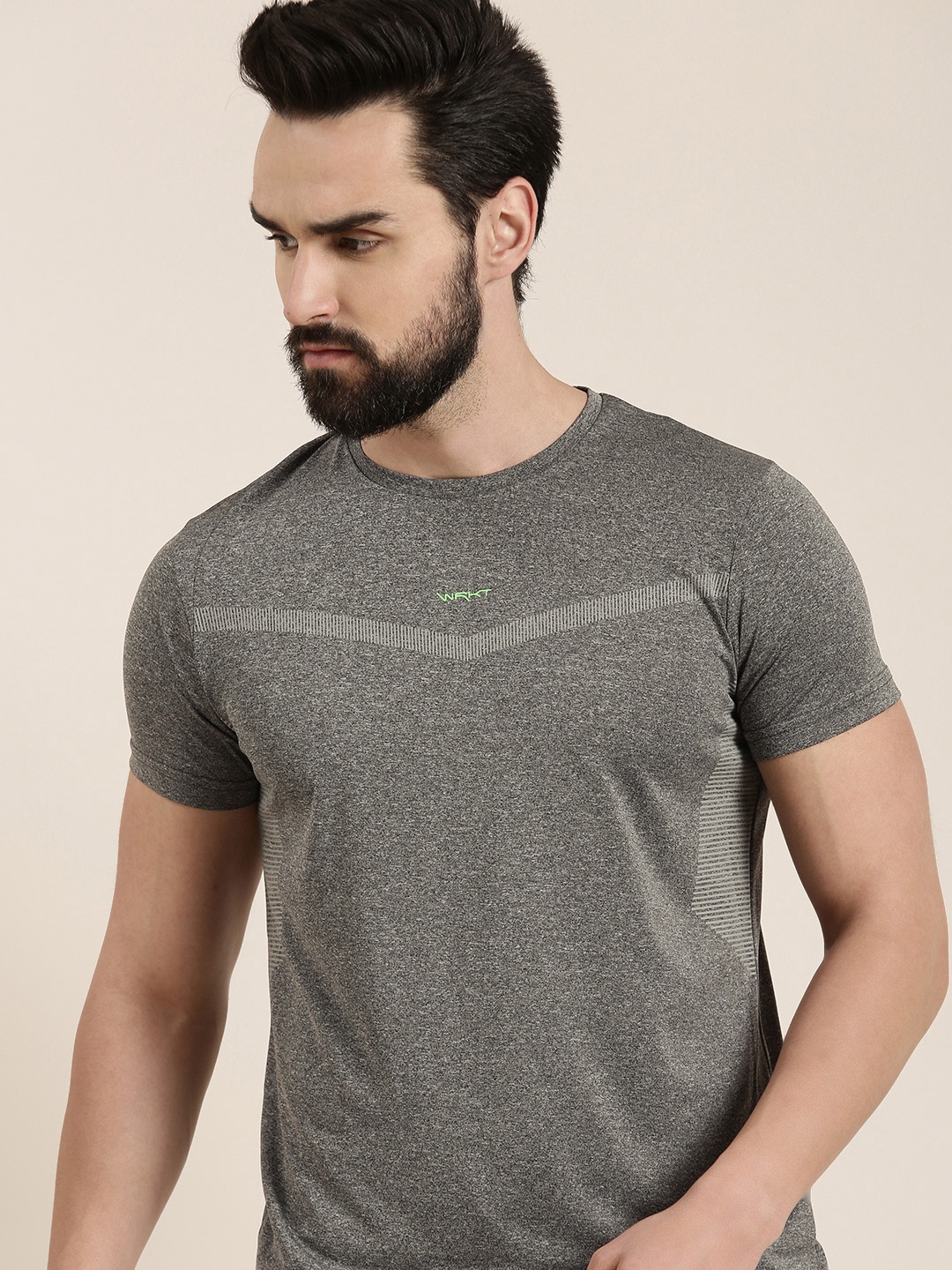 

Sweet Dreams Men Striped Detail Workout T-shirt, Grey