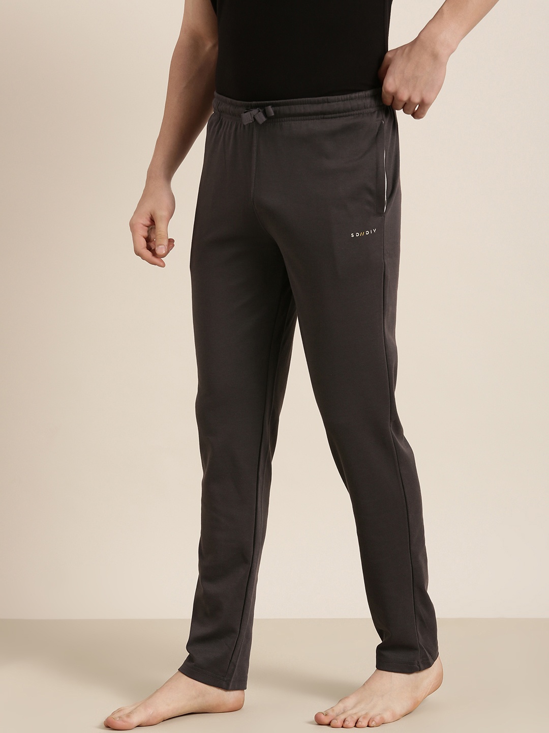 

Sweet Dreams Men Dark Grey Solid Lounge Pants