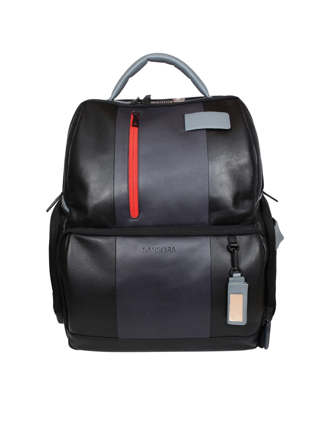 

Sassora Unisex Black & Red Backpack with USB Charging Port