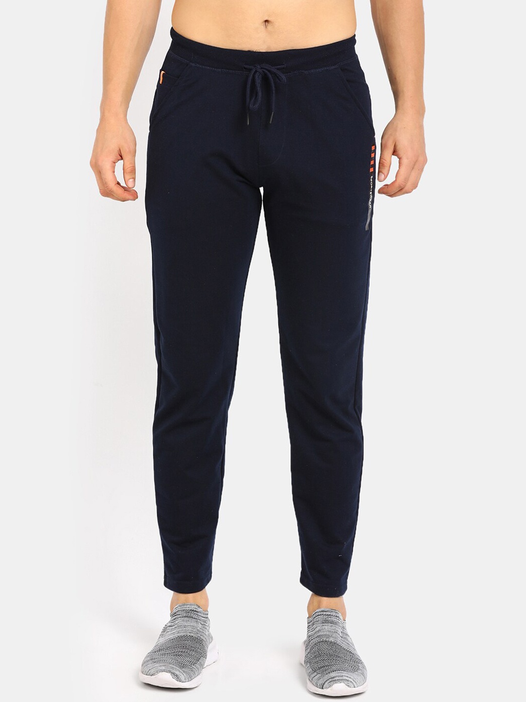 

V-Mart Men Navy Blue Solid Cotton Track Pants