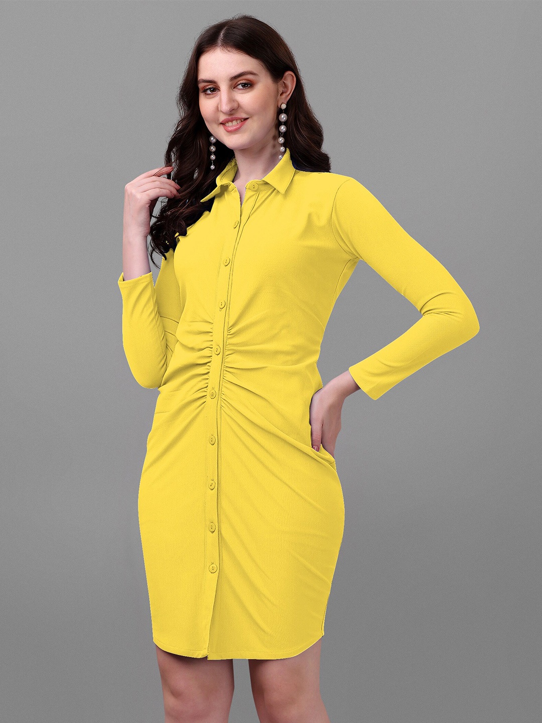 

Urban Luxe Women Yellow Shirt Dress