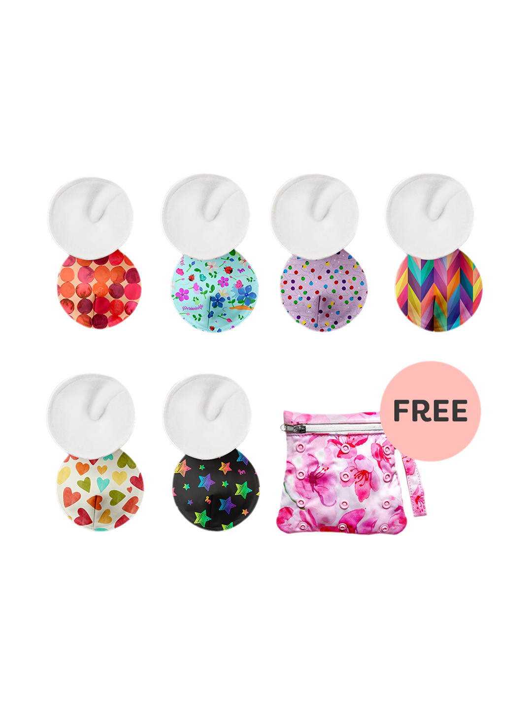 

SuperBottoms Women Set Of 6 Printed Nursing Pads, Black