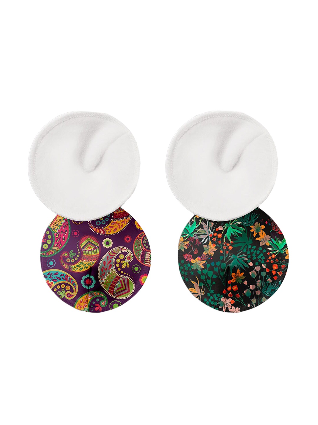 

SuperBottoms Women Set Of 2 Printed Sustainable Nursing Pads, Purple