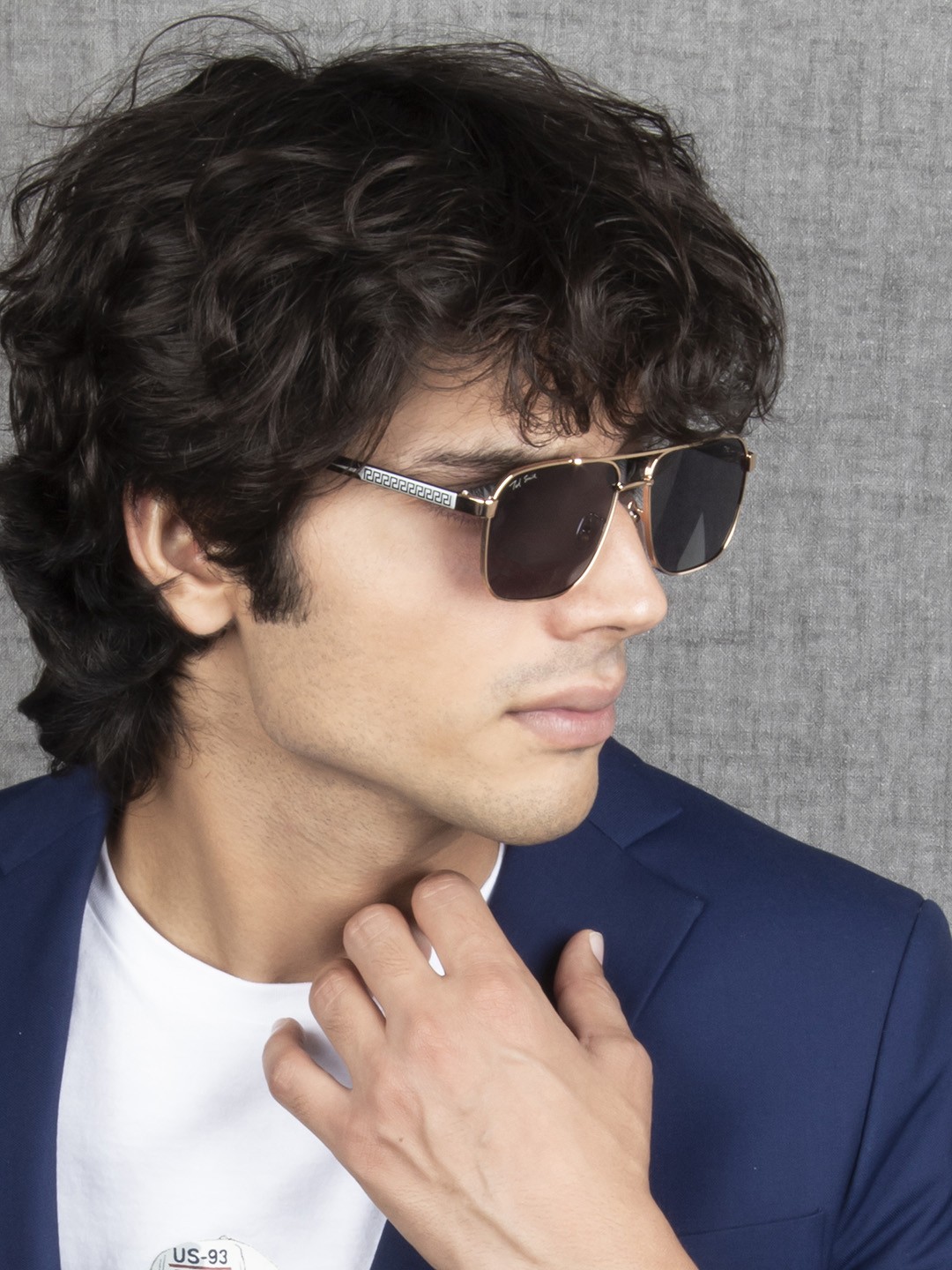 

Ted Smith Black Lens & Gold-Toned Aviator Sunglasses UV Protected Lens GRECCA_C1-Black