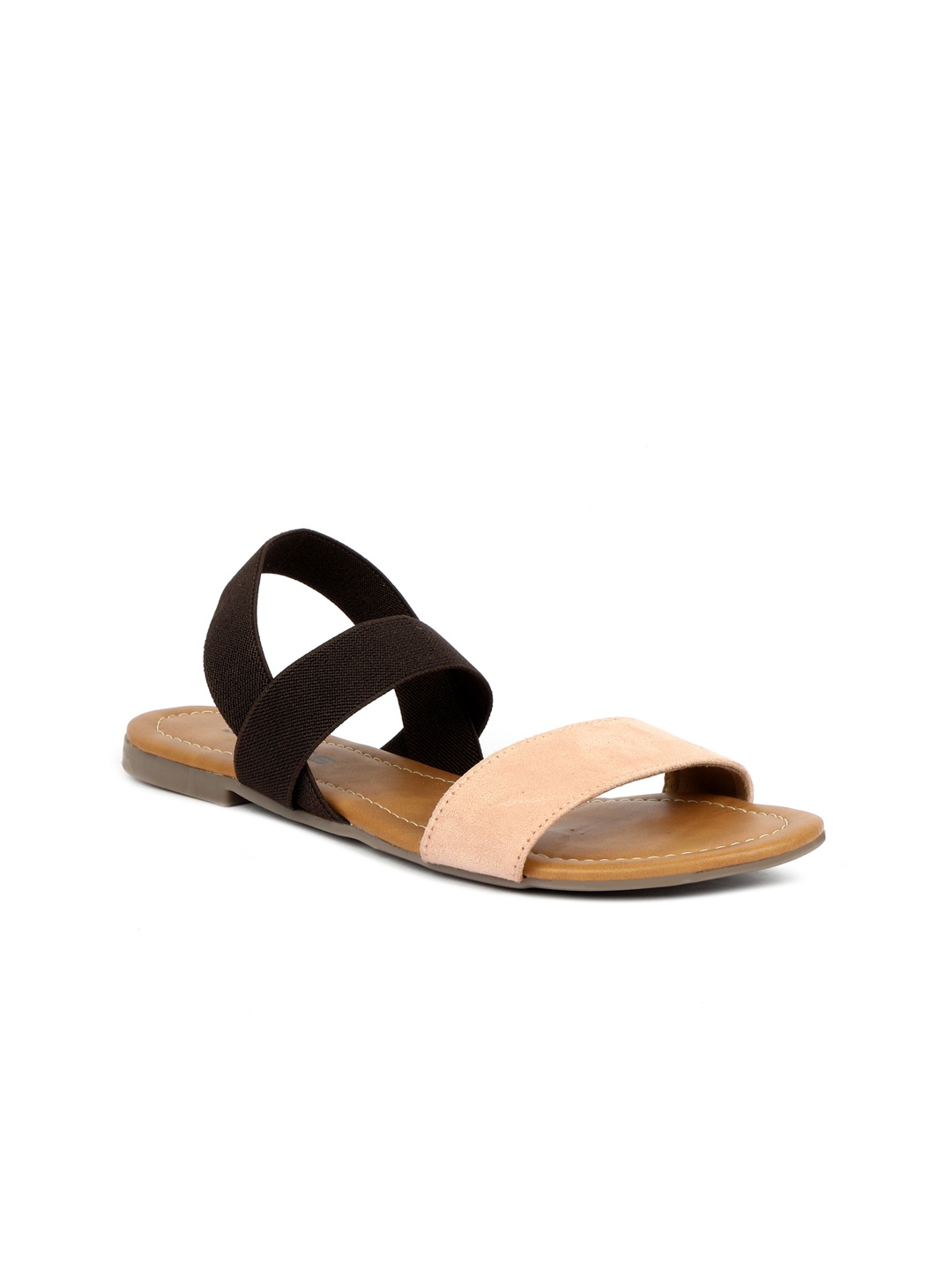 

SOLES Women Pink Colourblocked Open Toe Flats