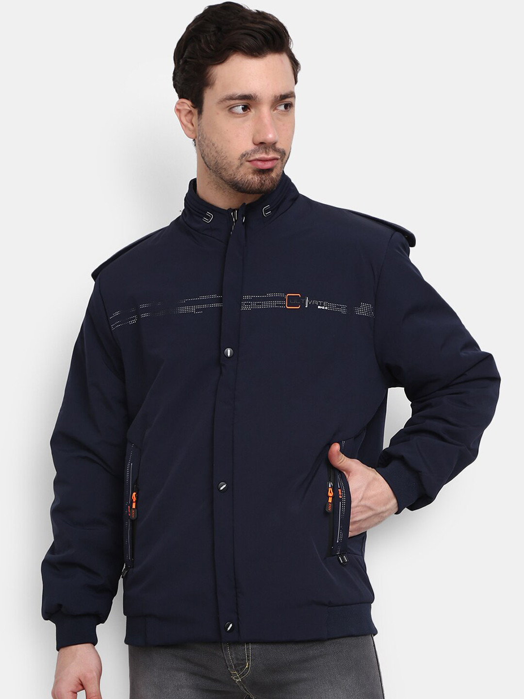 

V-Mart Men Blue Lightweight Bomber Jacket