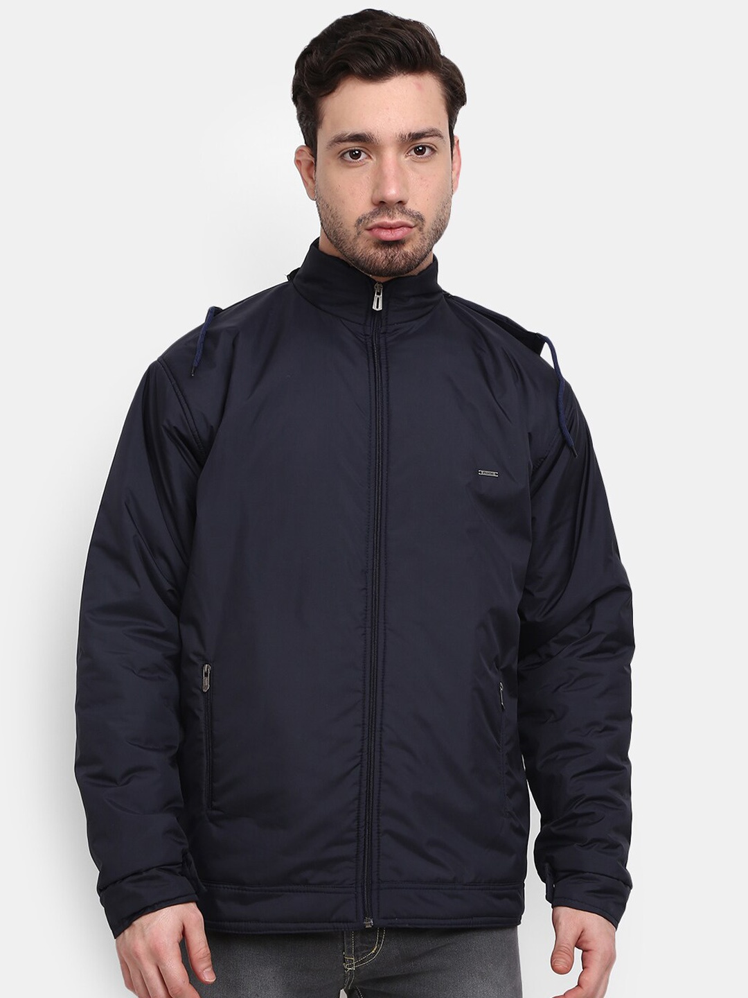 

V-Mart Men Navy Blue Lightweight Hooded Puffer Jacket