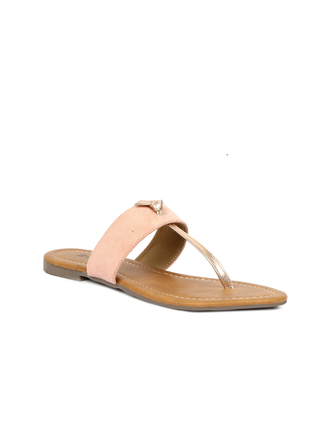 

SOLES Women Pink T-Strap Flats