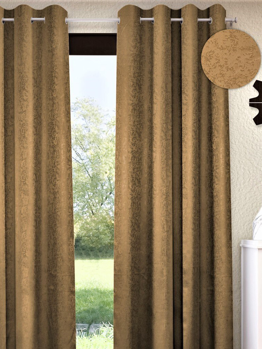 

Home Sizzler Beige Black Out Window Curtain