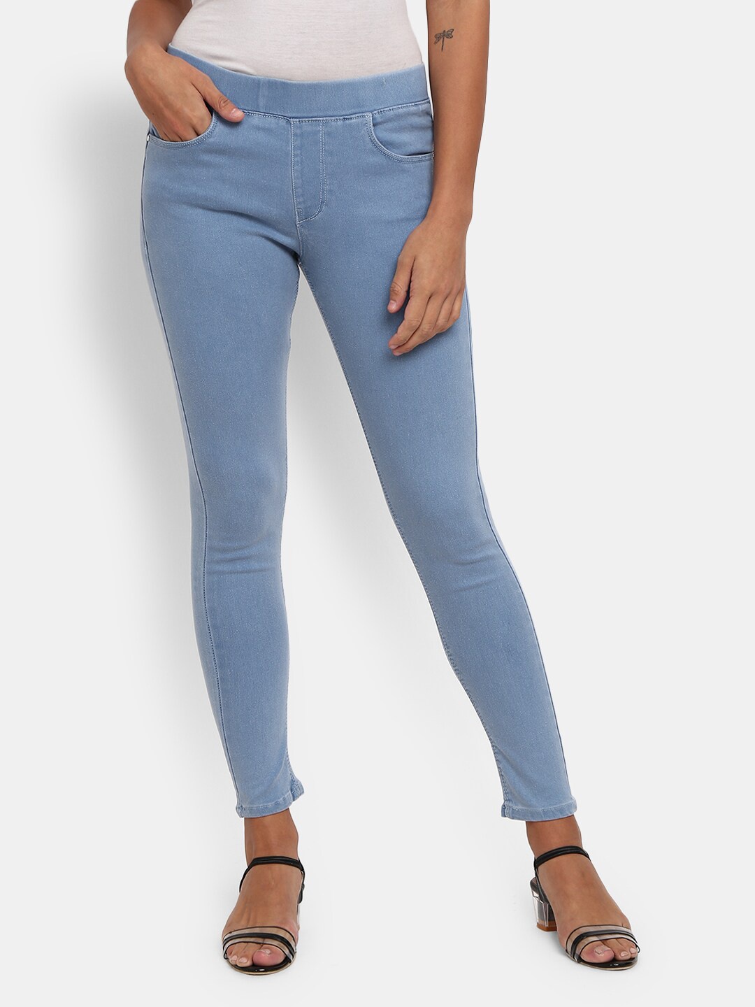 

V-Mart Women Blue Solid Jeggings