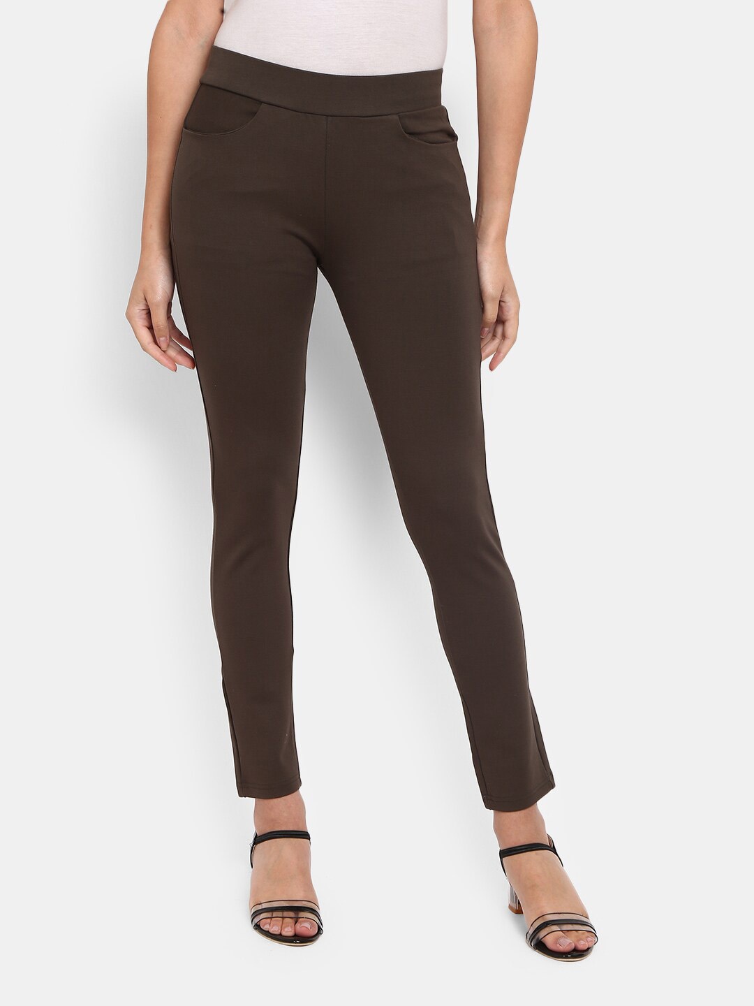 

V-Mart Women Olive Green Cotton Jeggings