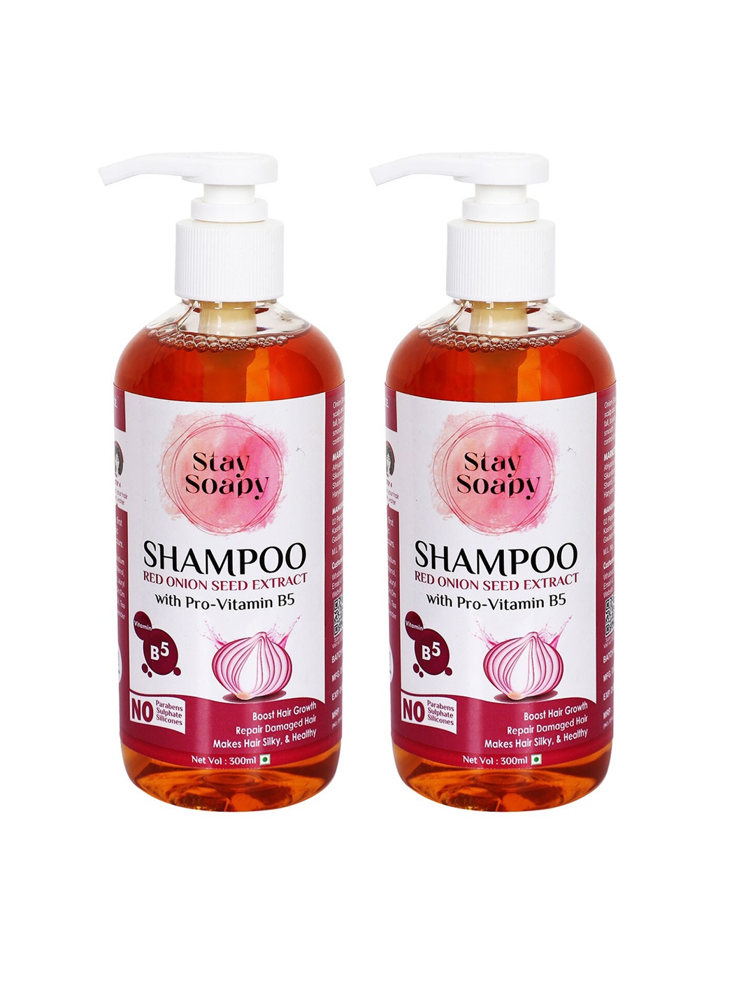 

Stay Soapy Set Of 2 Red Onion Shampoo 600ml