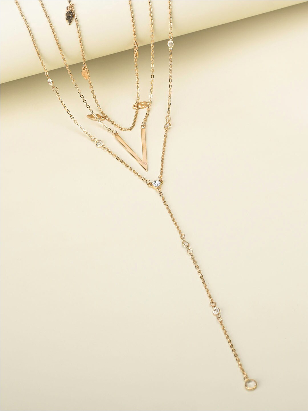 

Voylla Women Gold-Toned Brass Gold-Plated Layered Necklace