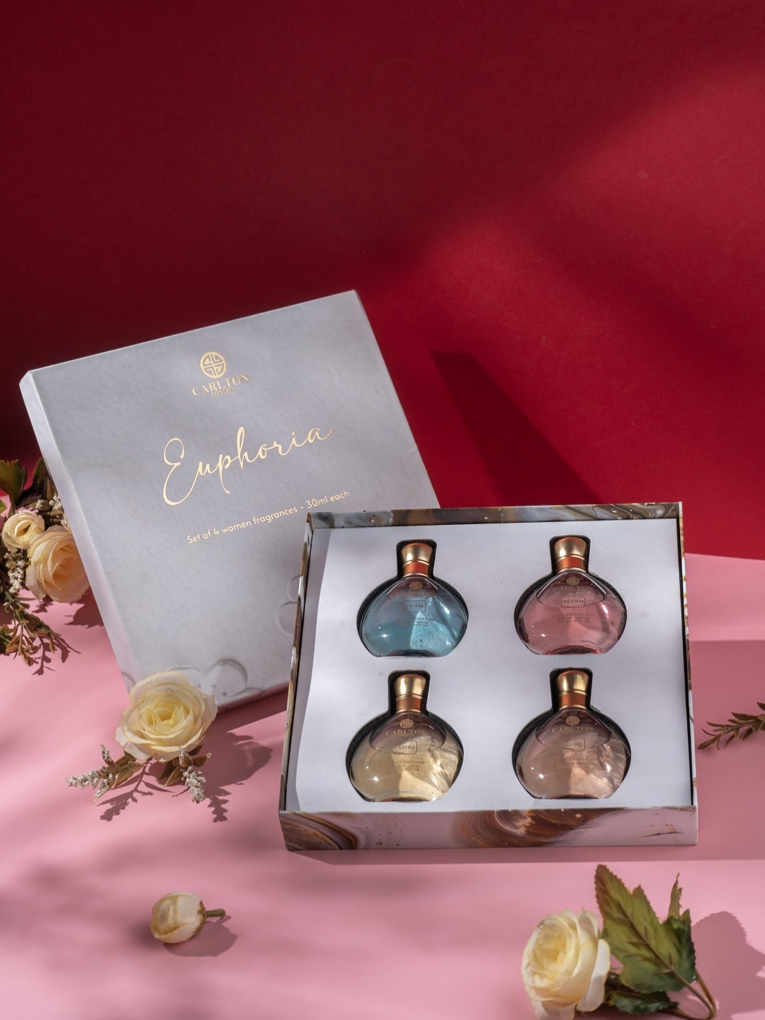 

Carlton London Women Euphoria Gift Set of Blush+Lush+Muse+Desire Eau De Parfum - 30ml each, Pink