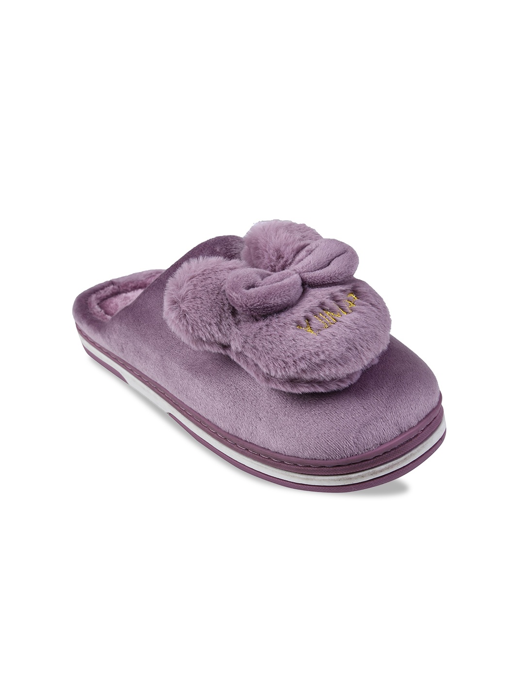

CASSIEY Men Purple & White Self Design Room Slippers