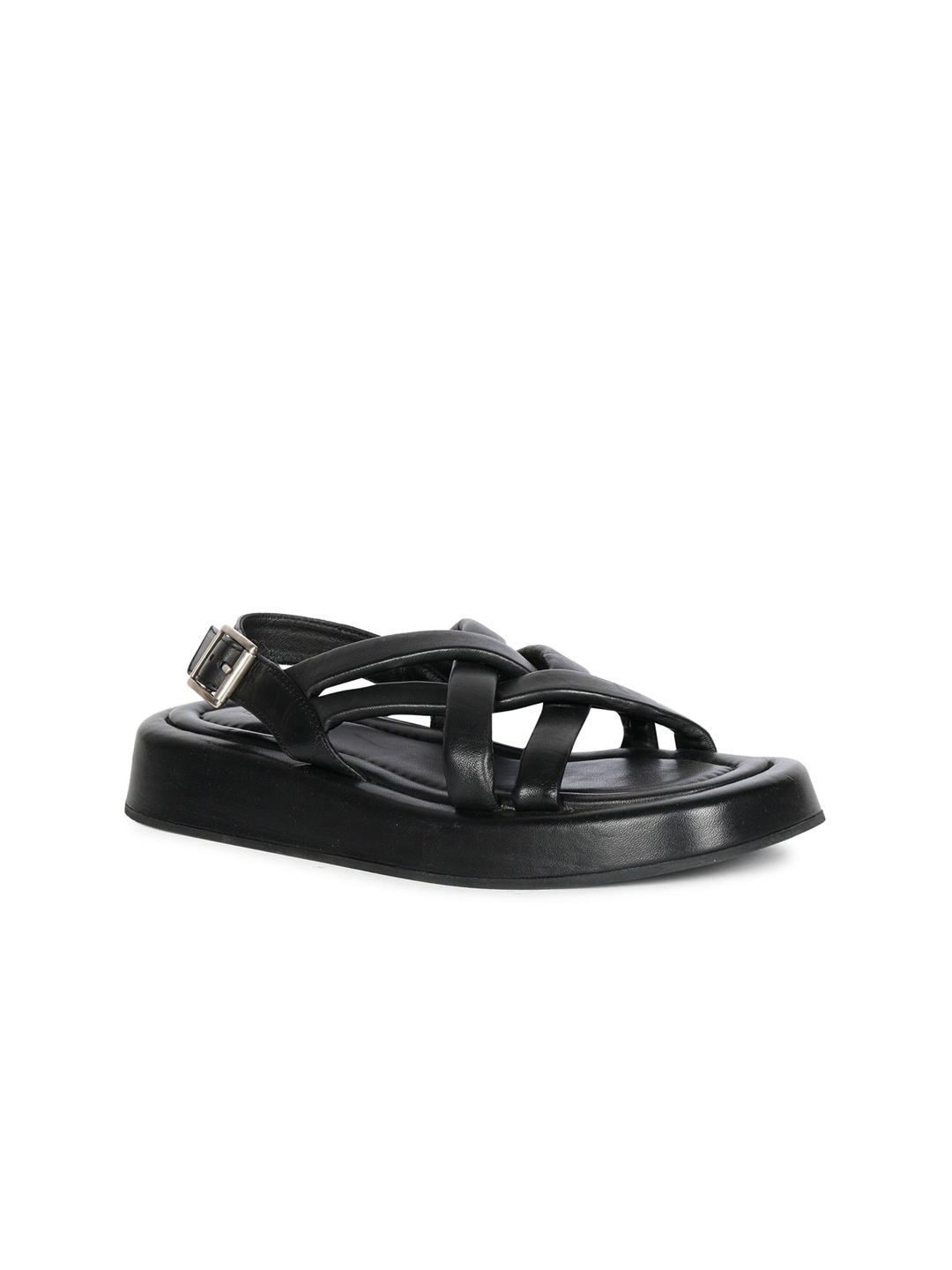 

Saint G Black Leather Flatform Heels