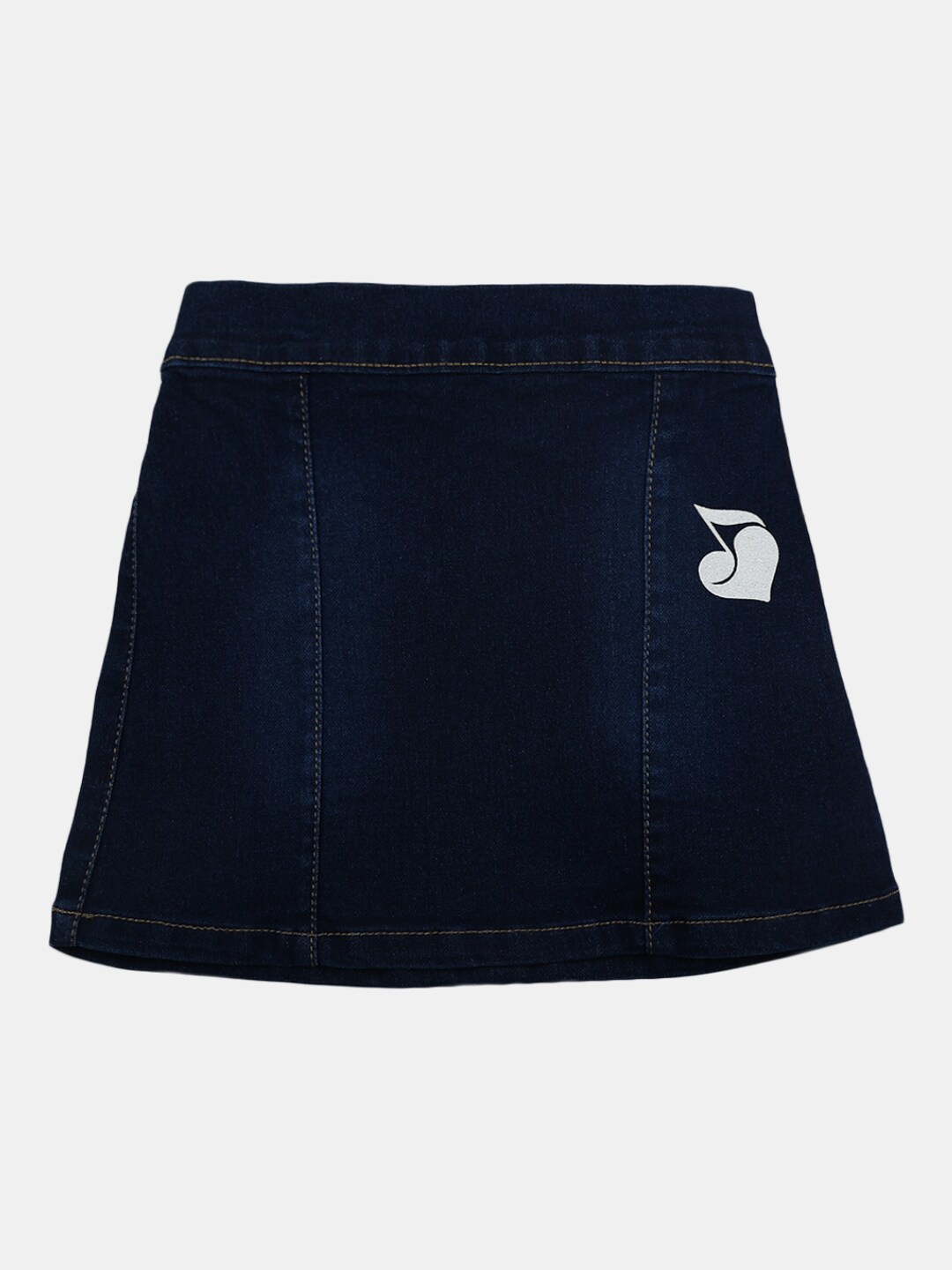 

V-Mart Girls Blue Solid A-Line Midi Denim Skirts