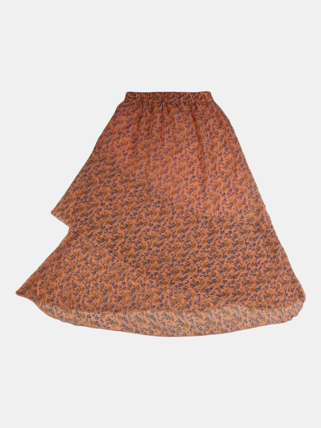 

V-Mart Girls Peach-Colored Floral Printed Skirt