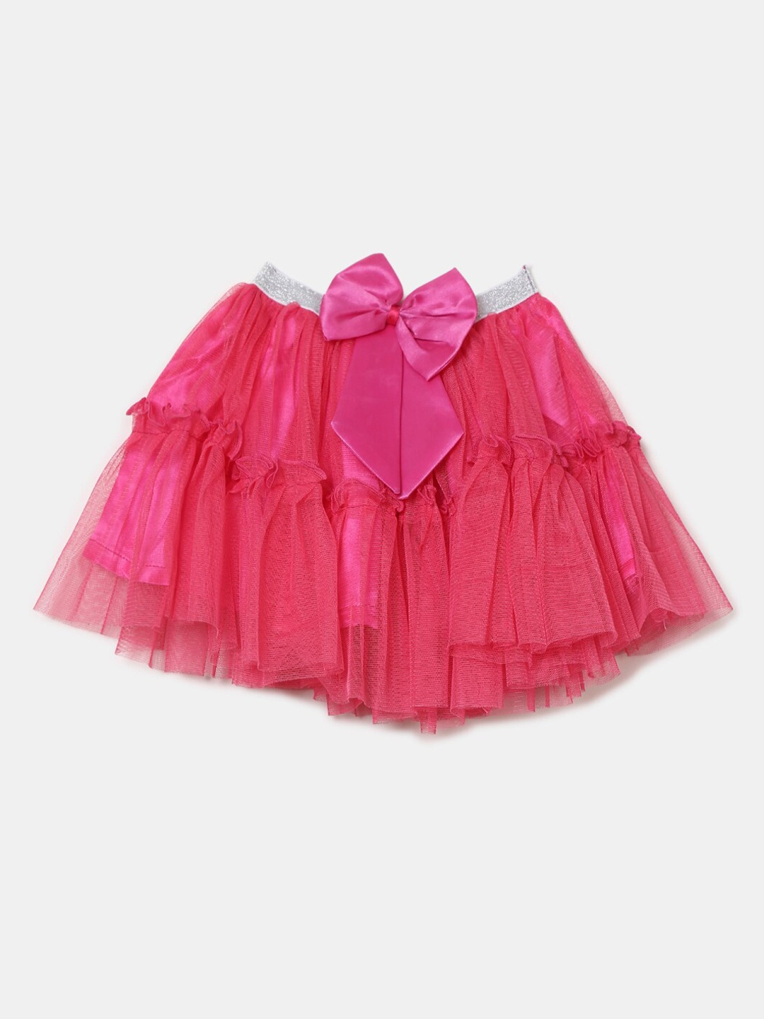 

V-Mart Infant Girls Mini-Length Tiered Skirt with Bow, Fuchsia