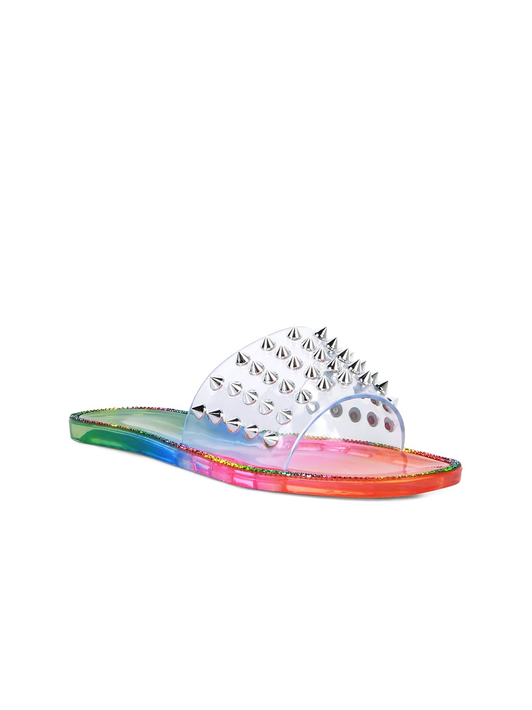 

London Rag Women Multicoloured Embellished Open Toe Flats, Multi
