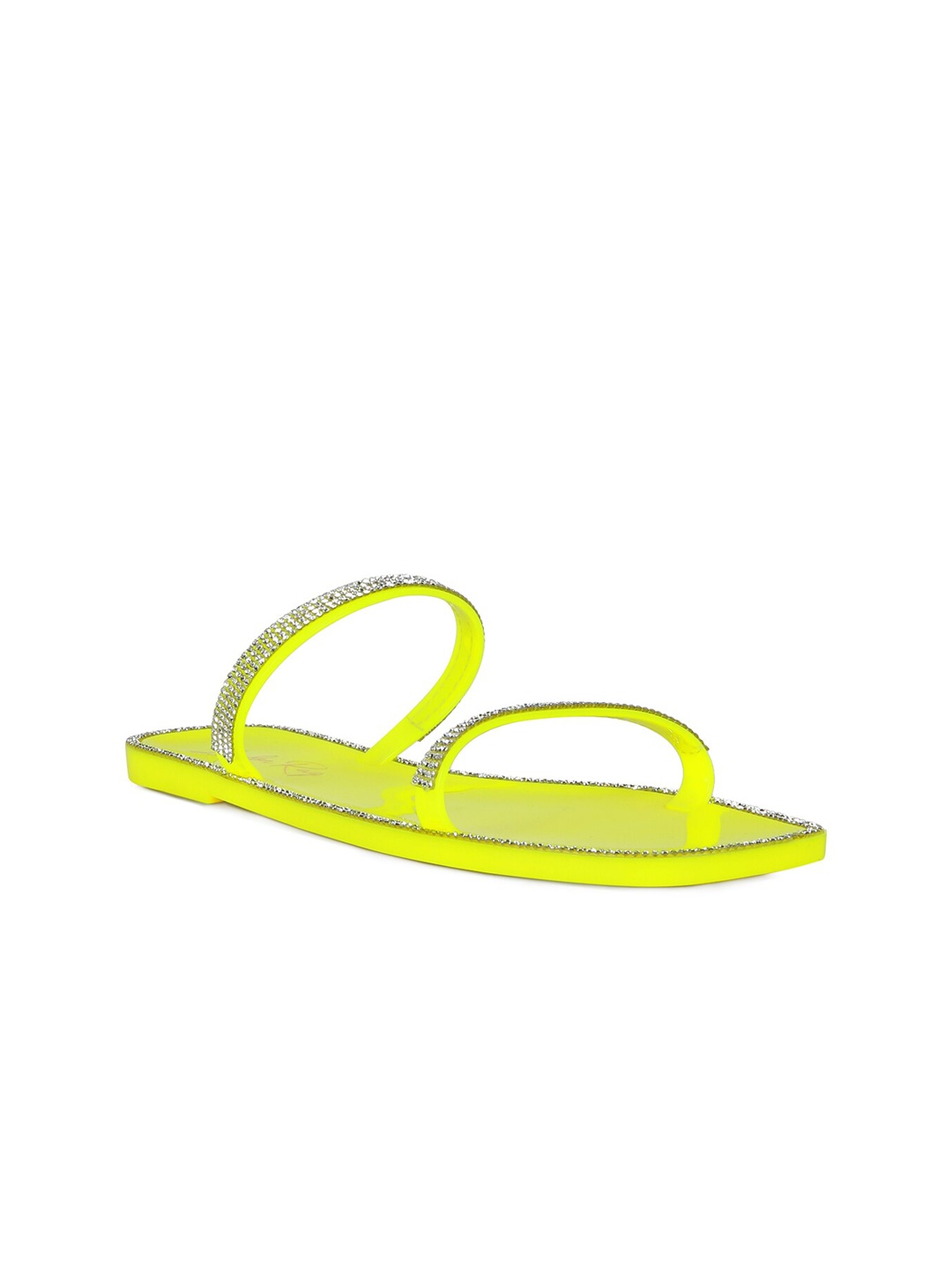 

London Rag Women Yellow Embellished Open Toe Flats