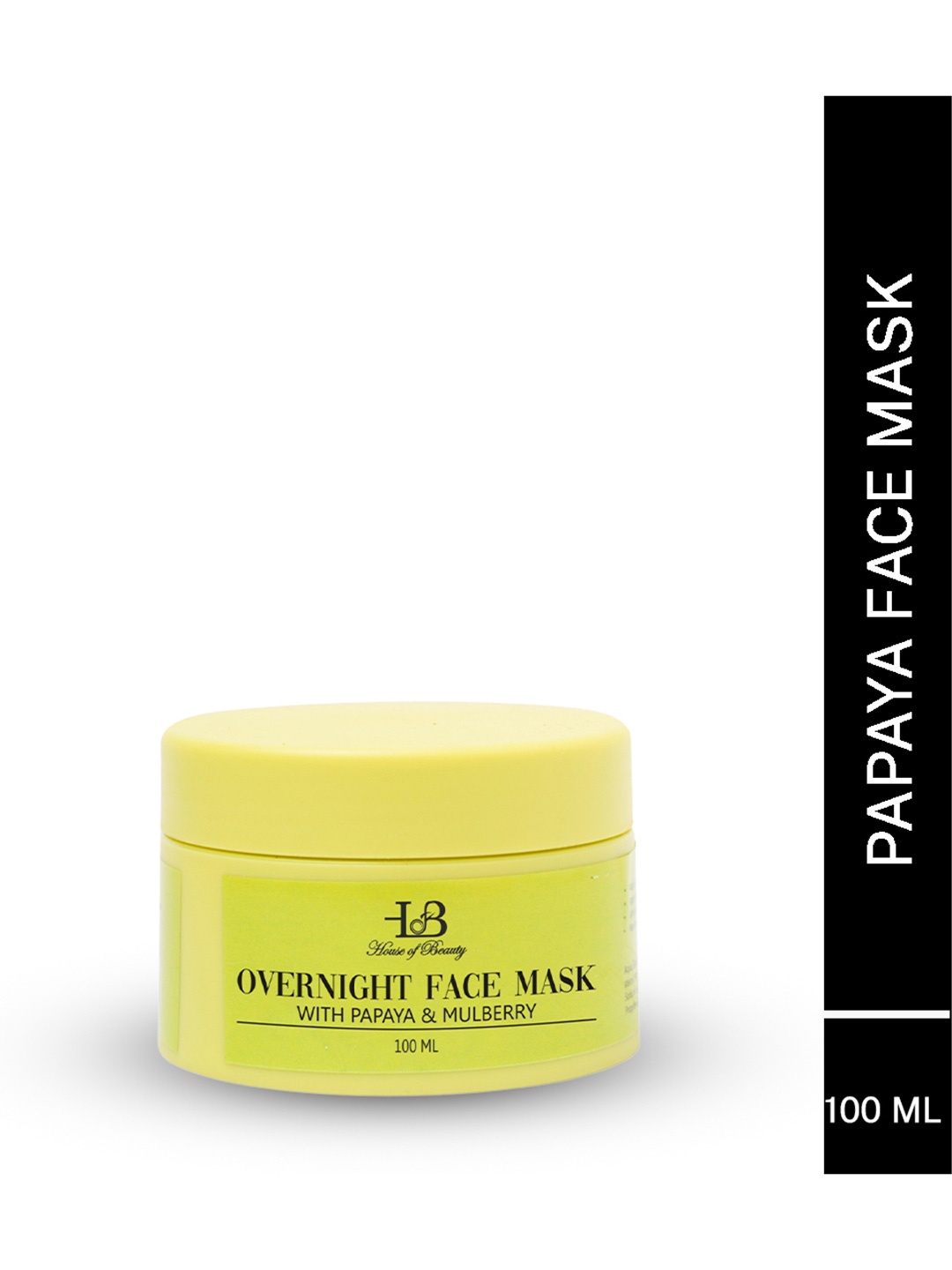 

House of Beauty Overnight Face Mask With Papaya and Mulberry 100ml, Yellow