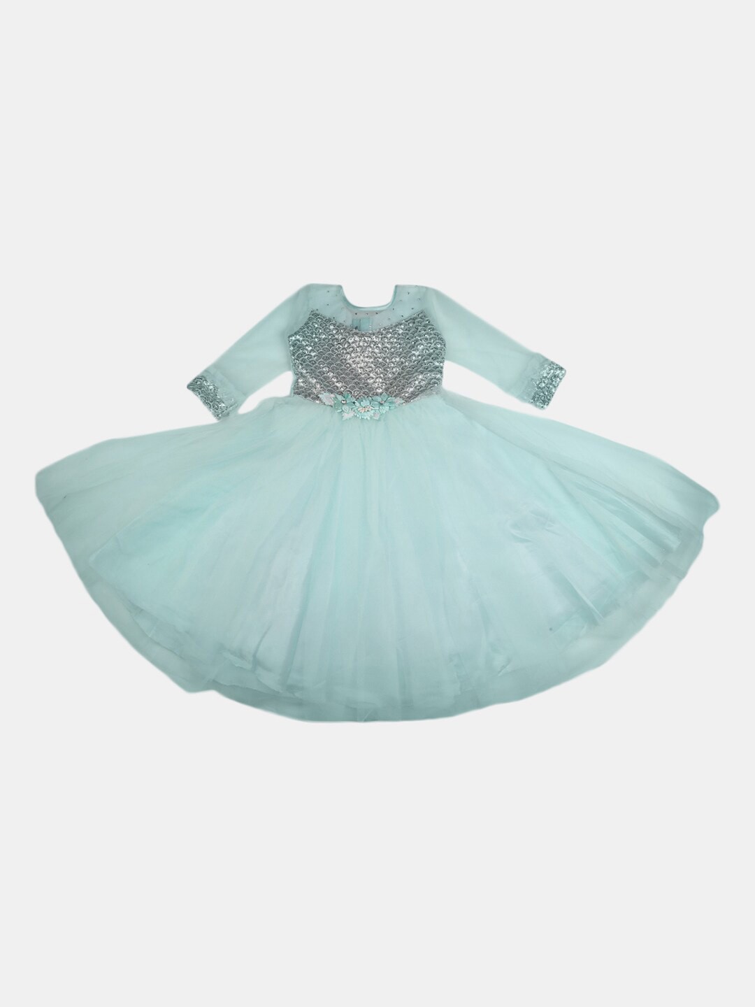

V-Mart Girls Green Embellished Cotton Dress