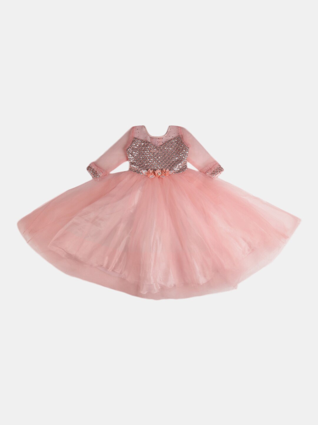 

V-Mart Girls Peach-Coloured Embellished Dress