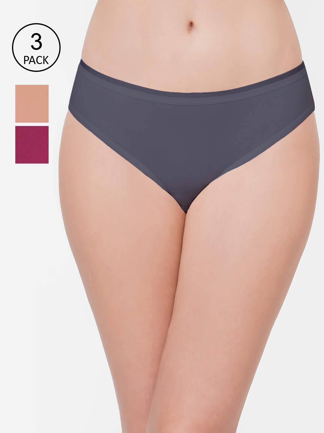 

Wacoal Women Pack Of 3 Solid Bikini Briefs, Beige