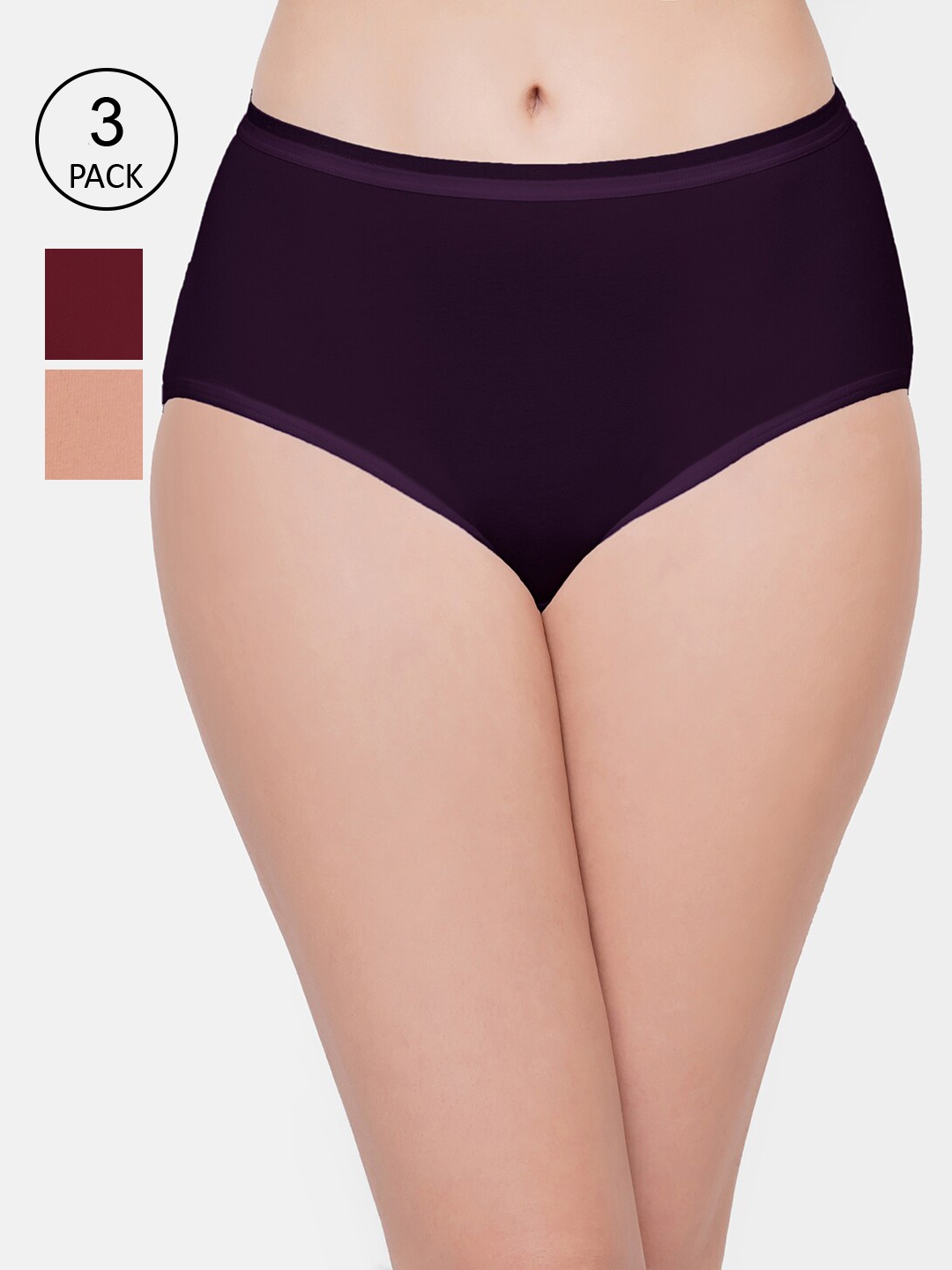 

Wacoal Women Pack Of 3 Solid Midi Briefs, Purple