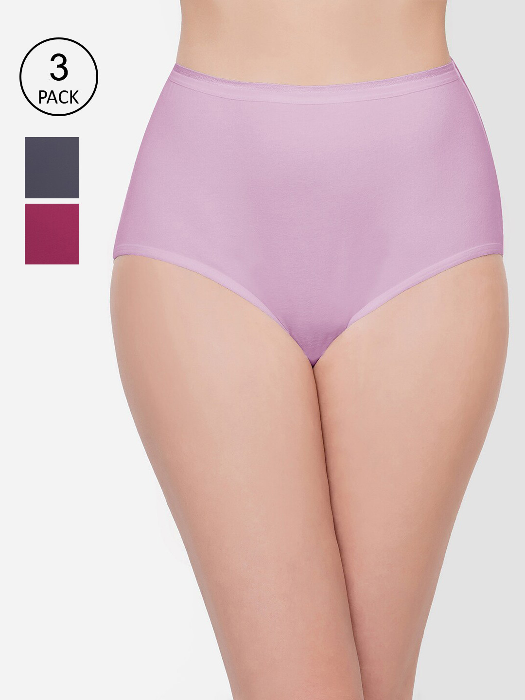 

Wacoal Women Pack Of 3 Solid Full Briefs, Lavender