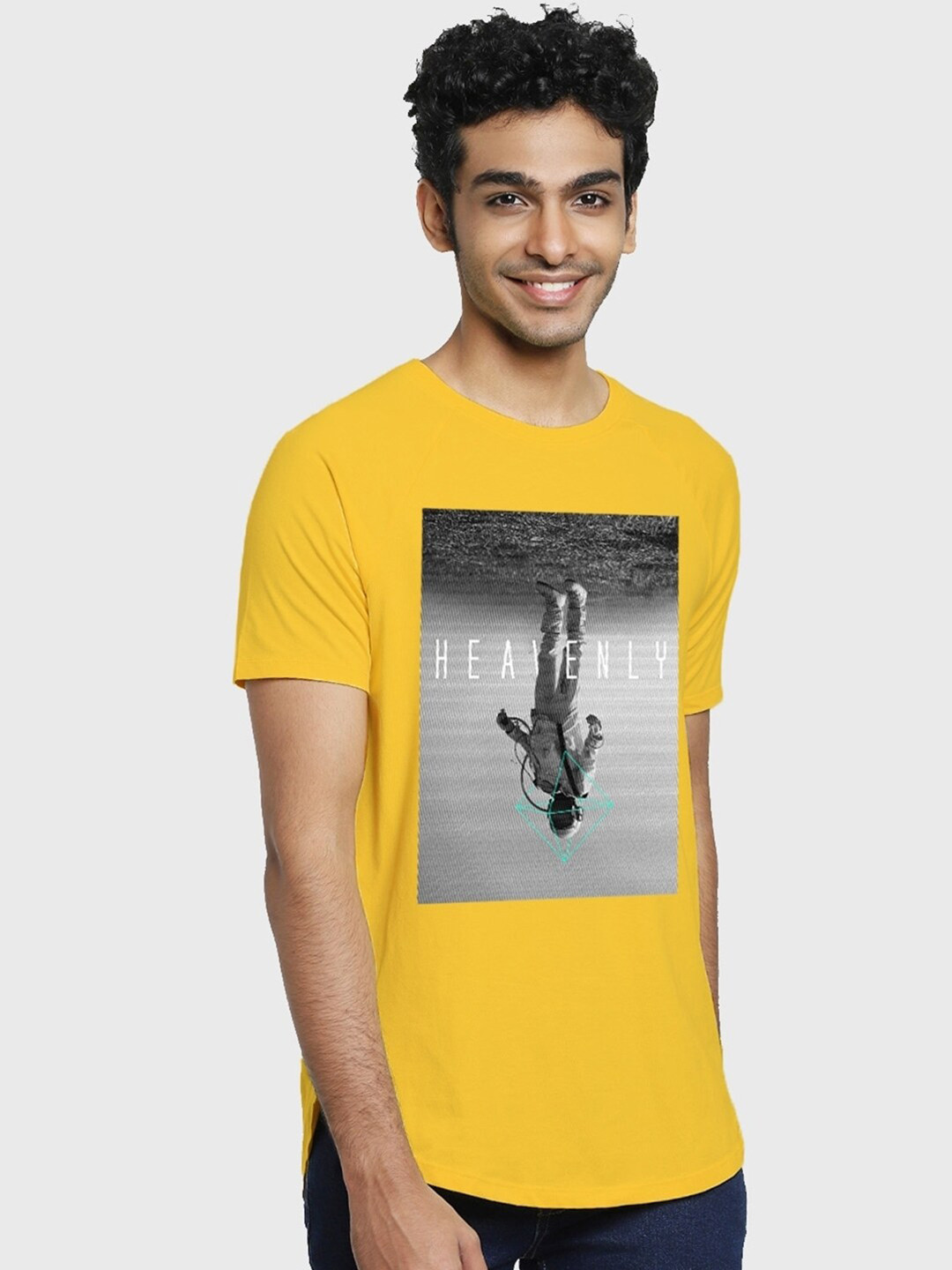 

Bewakoof Men Yellow Printed T-shirt