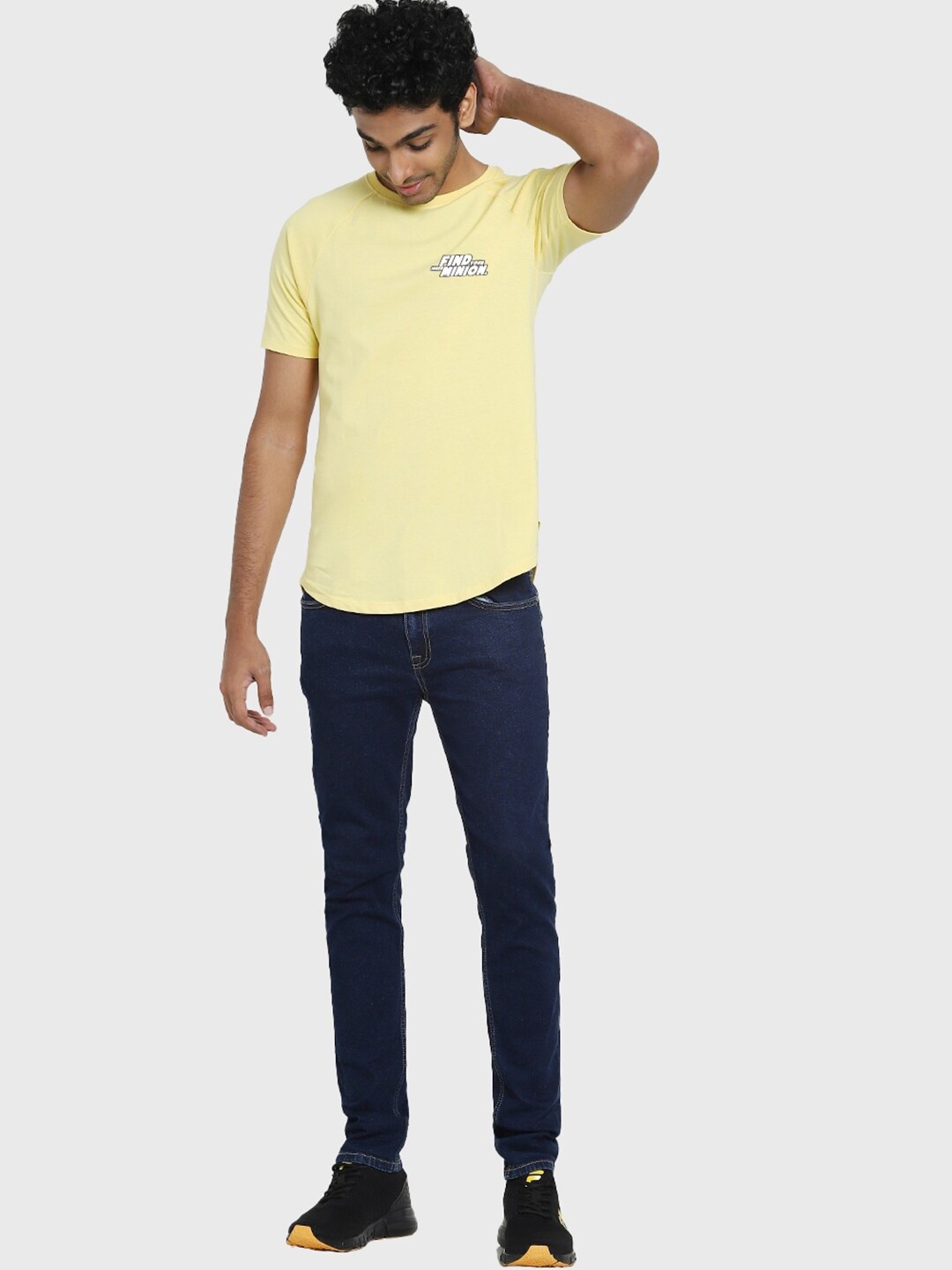 

Bewakoof Men Yellow Typography Printed T-shirt