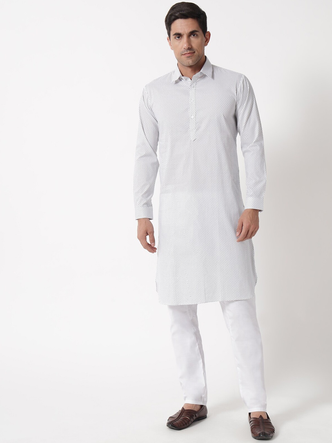 

MAXENCE Men Grey Pure Cotton Kurta with Pyjamas