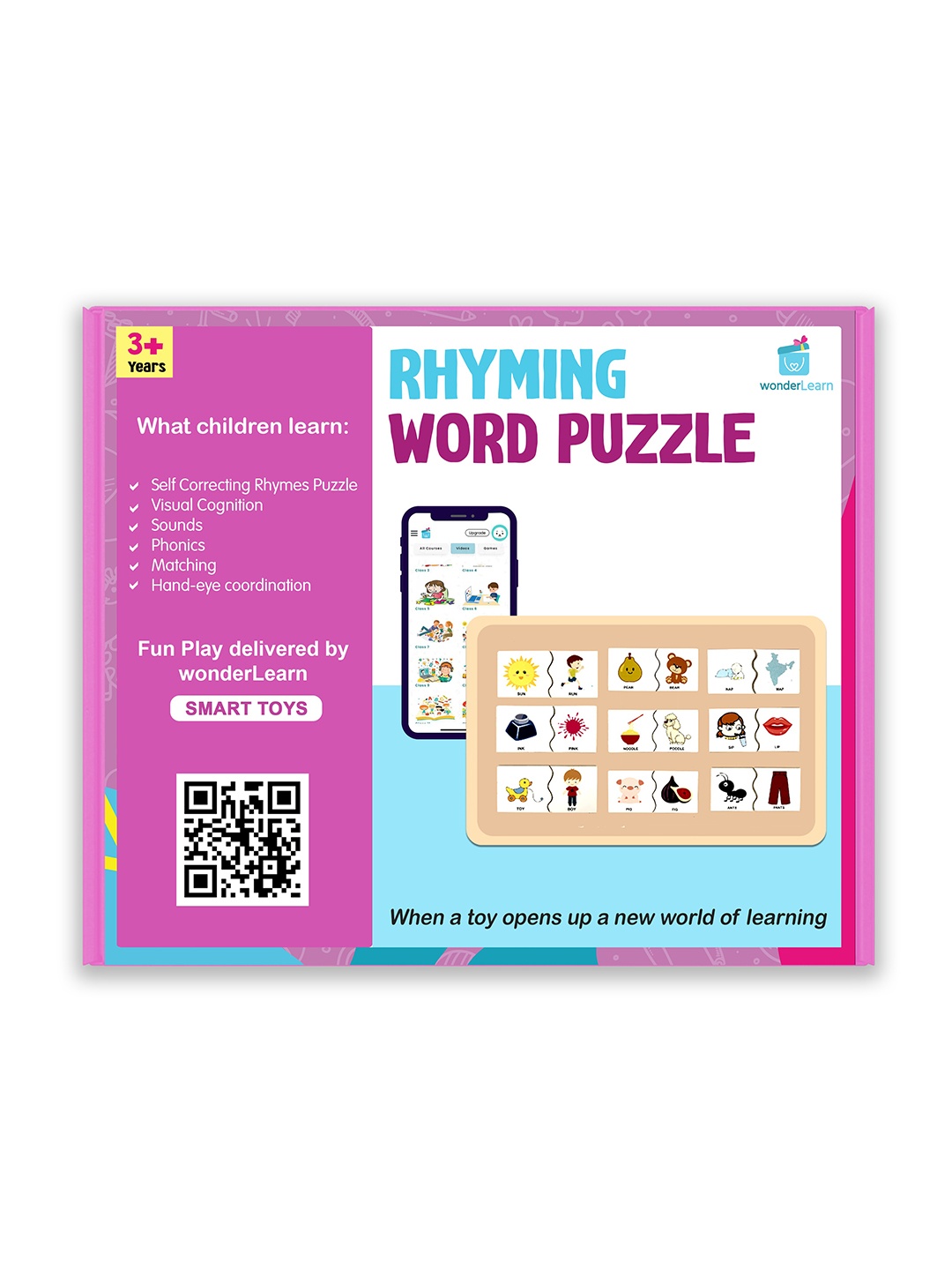 

wonderLearn Kids Pink Rhyming word puzzle Learning and Development Toys