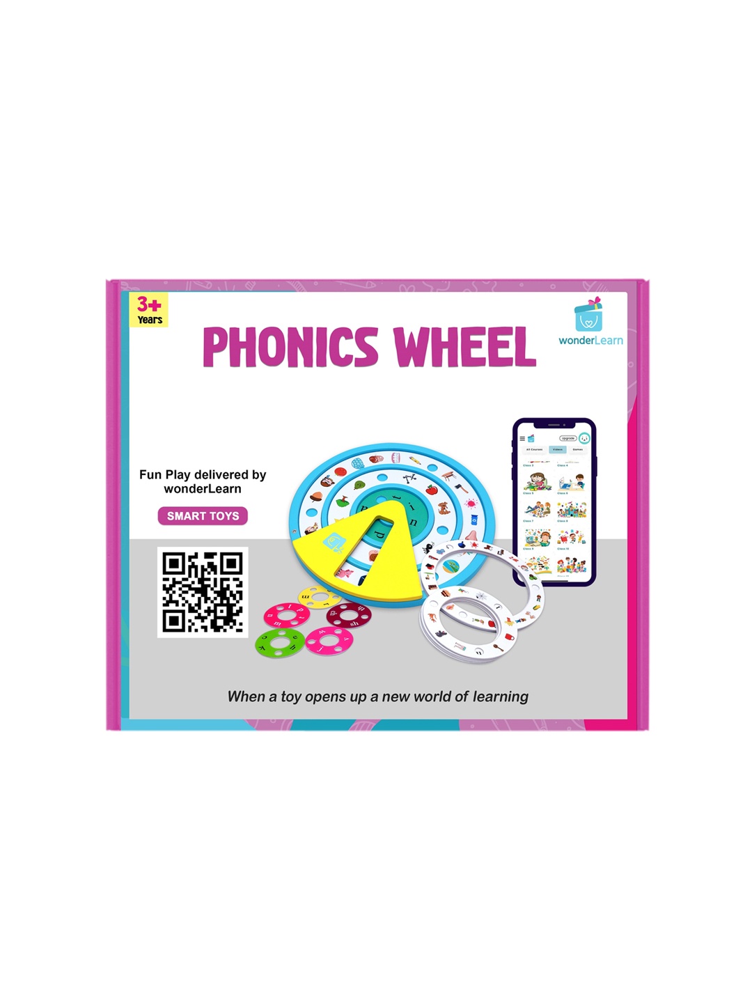 

wonderLearn Kids Pink & Blue Phonics Wheel Game Skill Development Toys